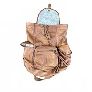 American Eagle Faux Leather Backpack – Brown Vintage‑Style